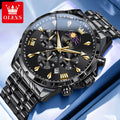 OLEVS 3653 Mens Watch Quartz Watch Multifunctional Chronograph Watch For Men 30M Waterproof Luminous Moon Phase Box Original