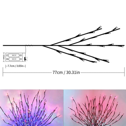LED Simulated Tree Branch Light Battery Operated 20LEDs Fairy Lights Bendable Willow Branches for Christmas Home Bedroom Decor