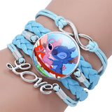 Anime Figura Brinquedos para Crianças, Lilo e Stitch Pulseira, Impressão Kawaii, Pulseira Bonita, Presente de Festa de Natal, 1 Pc