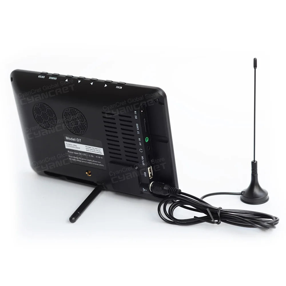 LEADSTAR D7 Portable TV DVB-T2 ATSC ISDB-T tdt DTT 7 inch Digital Analog mini small Car TV Television Support TF MP4 H.265 AC3