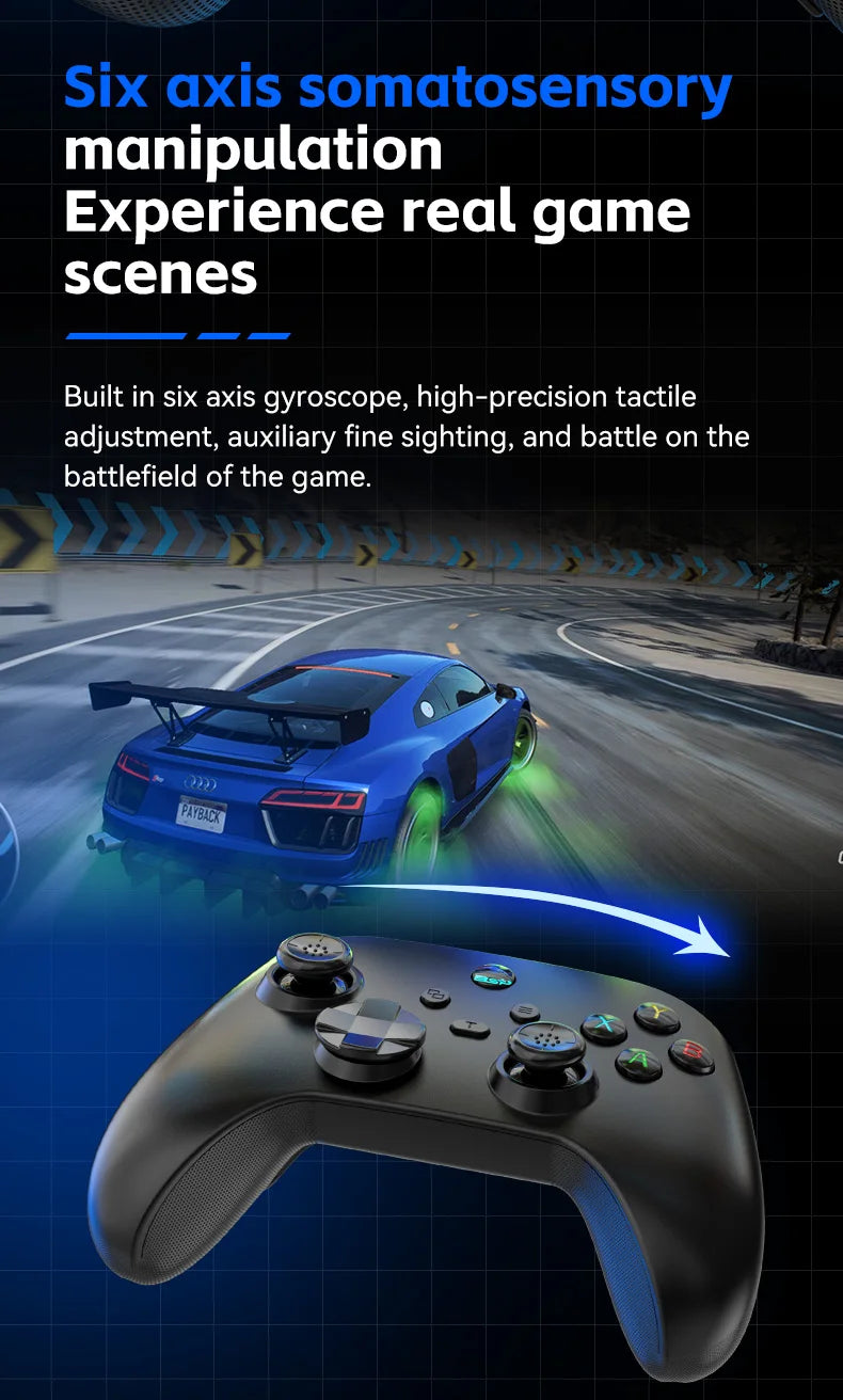 G6 wireless mobile game controller with Hall trigger and Hall joystick supporting Switch/PC/Android/iOS