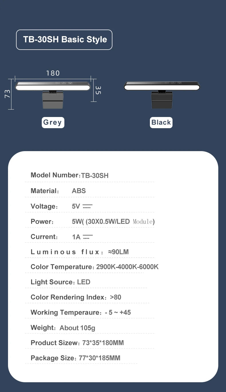 LED Computer Monitor Light Bar For Learning/Reading/Work Dimming Night Lighting Display Screen Hanging Lamp Eye Protection Lamp