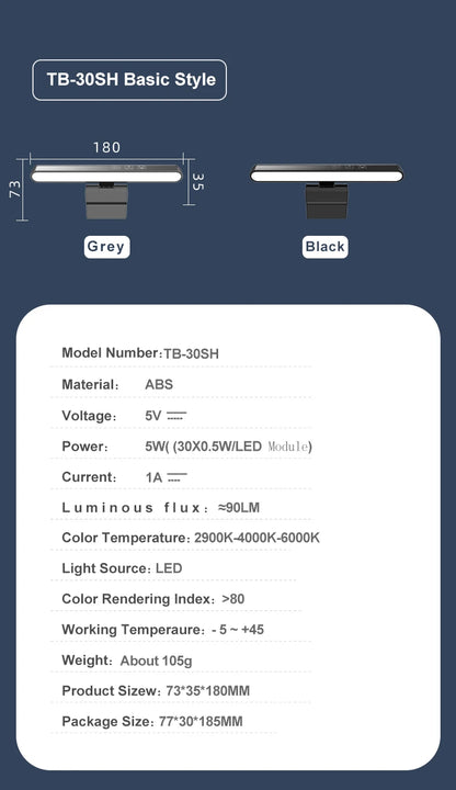 LED Computer Monitor Light Bar For Learning/Reading/Work Dimming Night Lighting Display Screen Hanging Lamp Eye Protection Lamp