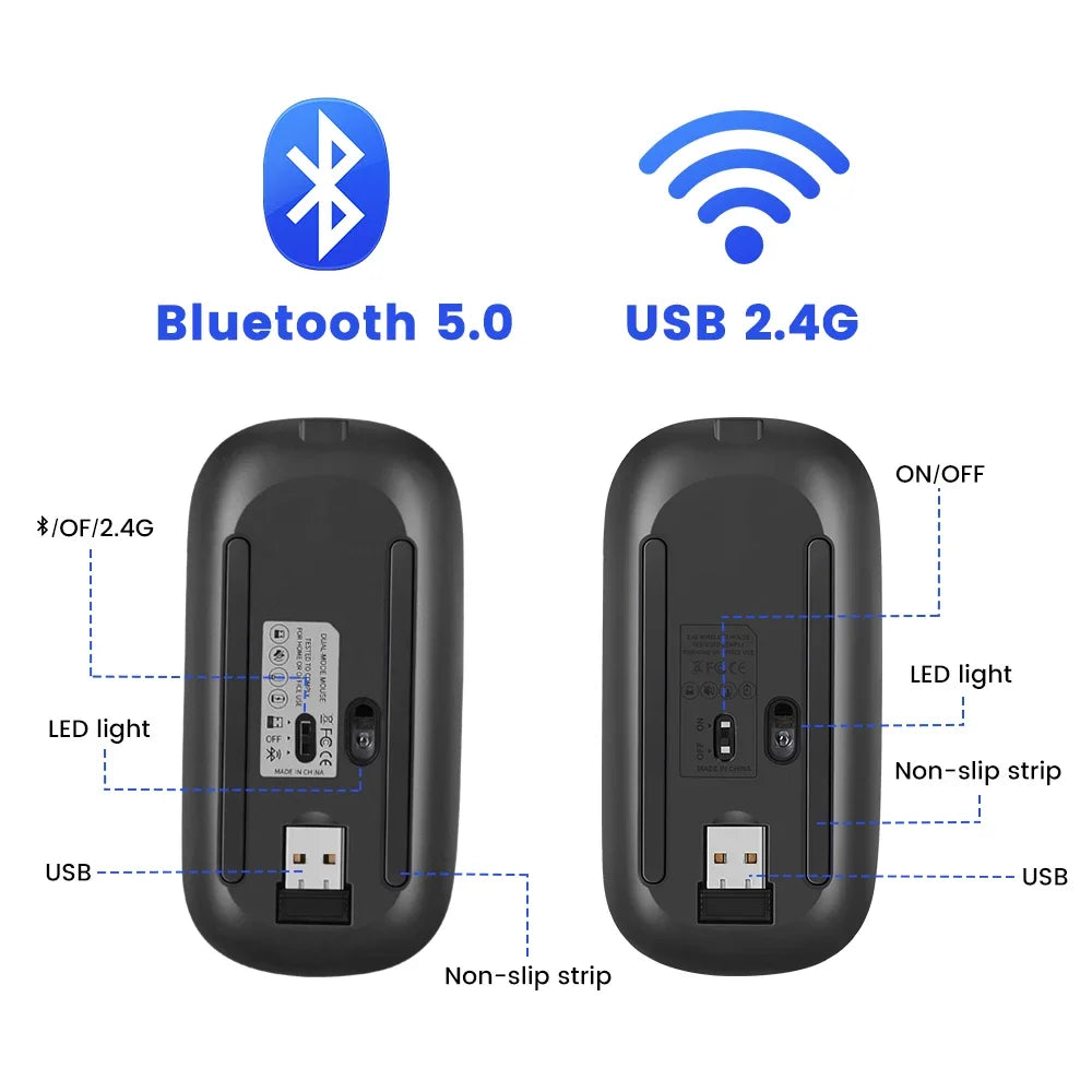 Ratón Bluetooth para Apple MacBook Air Pro Retina 11 12 13 15 16 MacBook Laptop Ratón inalámbrico Recargable Ratón silencioso para juegos