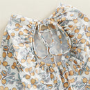 Kids Baby Girl Summer Swimwear Floral Print Backless Ruffles Long Sleeve Bodysuit Bathing Suit Girls Beachwear 0-4 Years