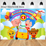 Plim Cartoon Theme Decoration for Kids, 1st Birthday Party Supplies, Baby Shower, Rainbow Circus Background, Photography Props 