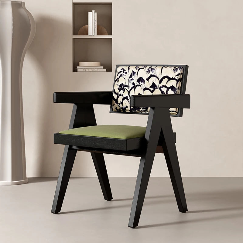 Rattan Nordic Relaxing Design Chair Accent Solid Wood Dining Modern Computer Office Aesthetic Relax Armrest Garden Furniture