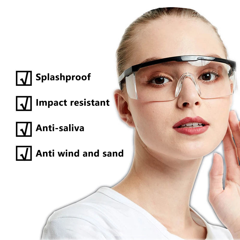 Protective Safety Glasses Telescopic Work Anti Dust Anti-Fog Antisand Windproof Impact Splash Transparent Goggles Eye Protection