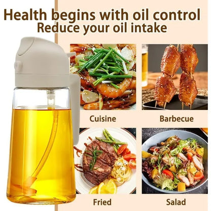 2 in1 Oil Spray Bottle Plastic Kitchen Barbecue Cooking Olive Oil Dispenser Oil Jar Baking Vinegar Soy Sauce Spray Container