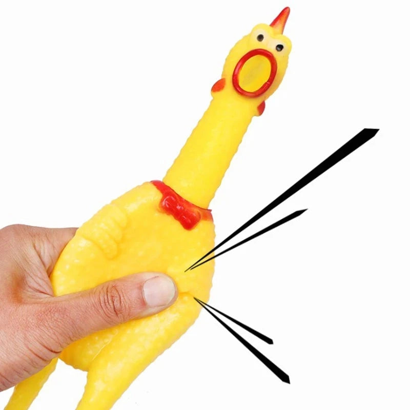 Screaming Chicken Dog Toy Squeeze Squeaky Dog Toys Interactive Puppy Toys Cleaning Teeth Chew Toys for Dogs Pet Supplies 1pcs