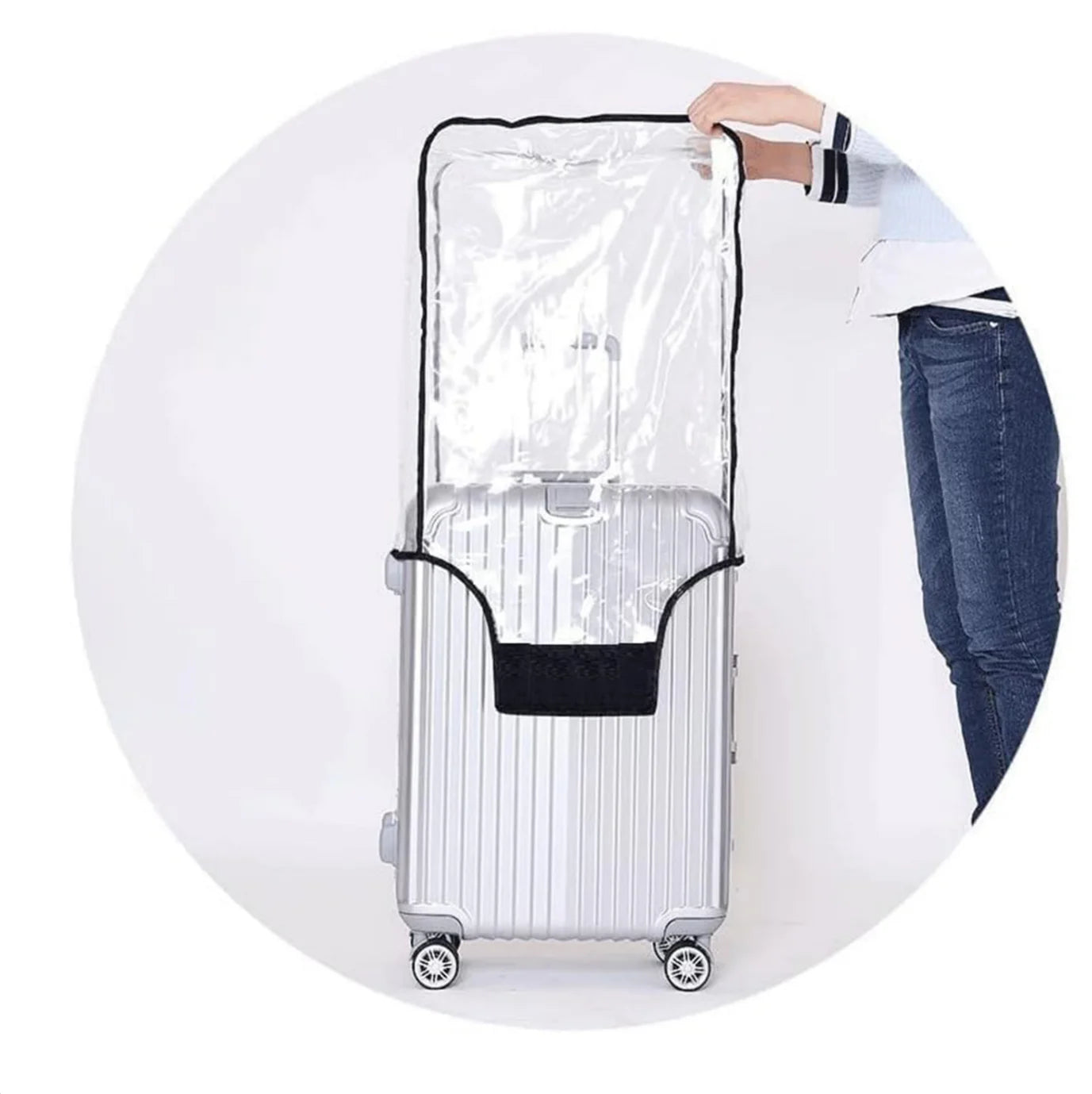 Waterproof Wheeled Suitcase Dust Cover Clear PVC Suitcase Cover Protectors Transparent Luggage Covers Dustproof Travel Sleeve