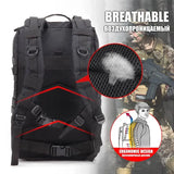 QT&amp;QY 45L Man Tactical Backpacks HkingTraveling Bags Survival Outdoor 3P Assault Pack EDC Molle Pack for Trekking Hunting Bag