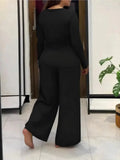 2 Piece Women Sets 2026 New Arrival Plus Size Spring Autumn Matching Sets Black Two Pieces Sets Top Pants Suits Outfits Clothing