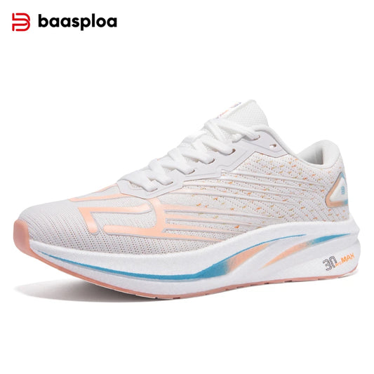 Baasploa Women's Professional Running Shoes Outdoor Carbon Plate Non-Slip Sports Shoes Female Casual Breathable Jogging Sneakers