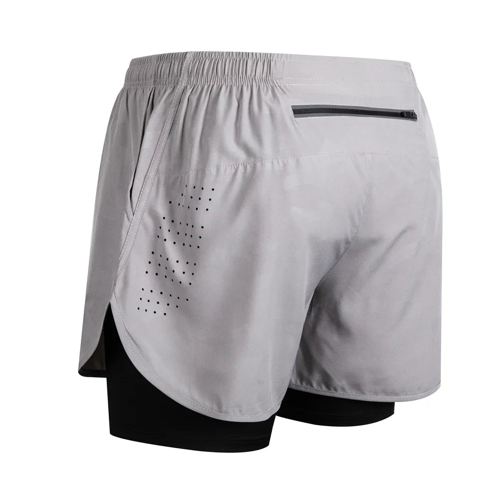 2025 New Men's Running Shorts Fitness Quick-drying Double Layer Shorts Men Workout Training sweatpants Bodybuilding Short Pants