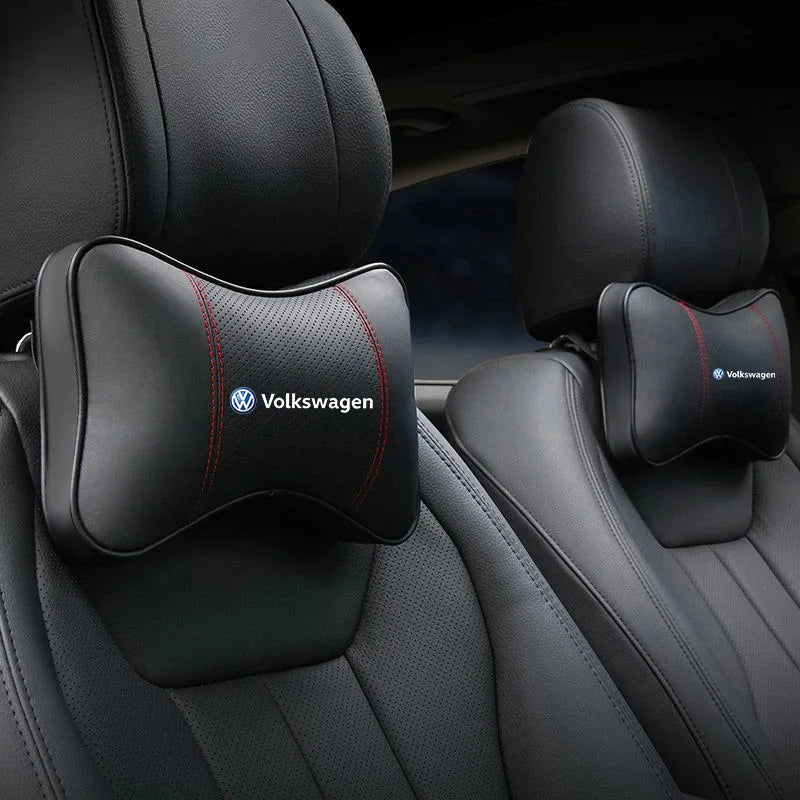 Car Headrest Neck Pillow Seat Belt Shoulder Pads Auto Travel Accessories For Volkswagen VW Polo 6R 6N 6N2 6C 9N 9N3 Rline R Line