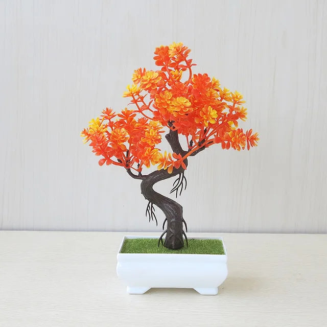 Plantas de plástico artificiais bonsai pequeno vaso de árvore planta falsa vaso de flores arranjo de jardim ornamentos quarto decoração de mesa de casa