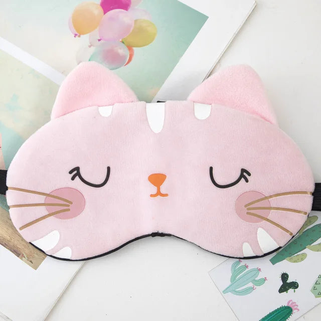 Antifaz de peluche suave para dormir, bonito antifaz con forma de ojo de gato, antifaz para dormir saludable 