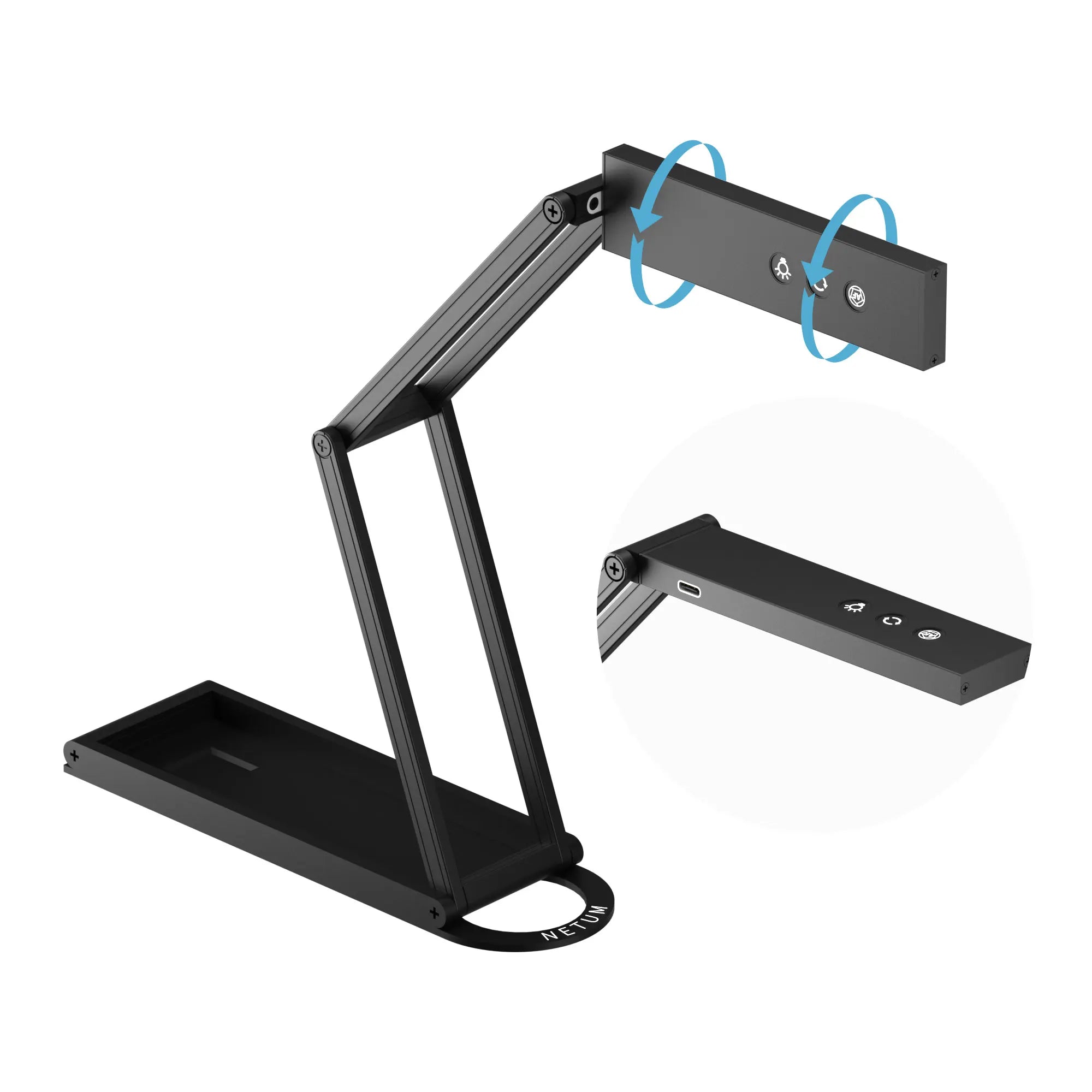 NETUM Book Scanner T101 Autofocus Document Scanner Max A4 A3 Size with Smart OCR Led Table Desk Lamp for Family Home Office