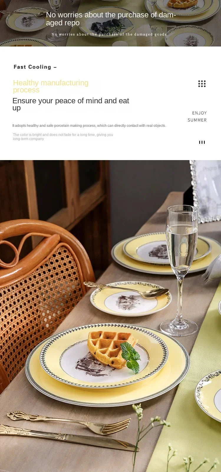 Nordic retro European tableware porcelain plates cups saucers pots high-end luxury sets creative home gifts