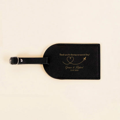 Personalized Leather Monogrammed Luggage Tag Couple Travel Baggage Label Tags Wedding Custom Best Friend Gift Bridal Shower Gift
