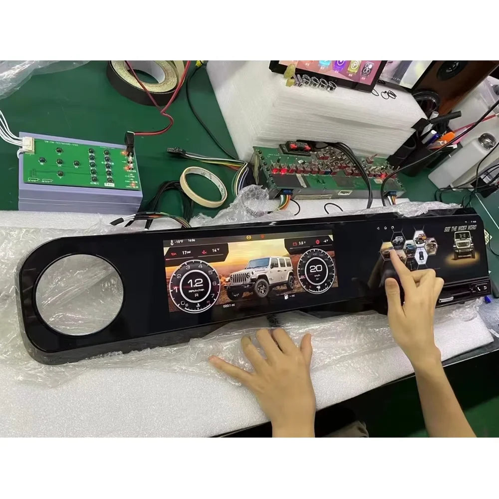 For Jeep Wrangler 2018-2022 Carplay LCD Instrument Panel Dual Screen Android Multimedia Video Player GPS Navigation Android Auto