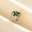 1pc Green Turquoise Ring Hippie Stainless Steel Silver Color Charm Opening Adjustable Ring Women Chunky Bohemian Party Jewelry