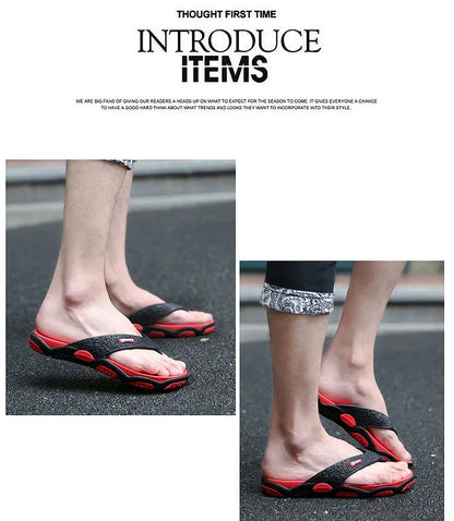Men's Summer 2025 Trendy Flip Flops Beachwear Slippers Anti-slip Deodorant Casual Shoes Plastic Slip-On Sandals for Adults