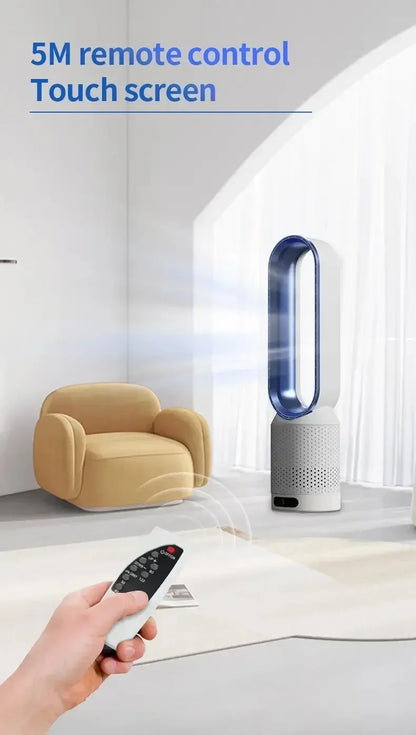 2024 New Bladeless Fan Electric Cooling Air Tower Fans With Remote Control Intelligent Low Noise 16 Inch Stand Floor Dropship