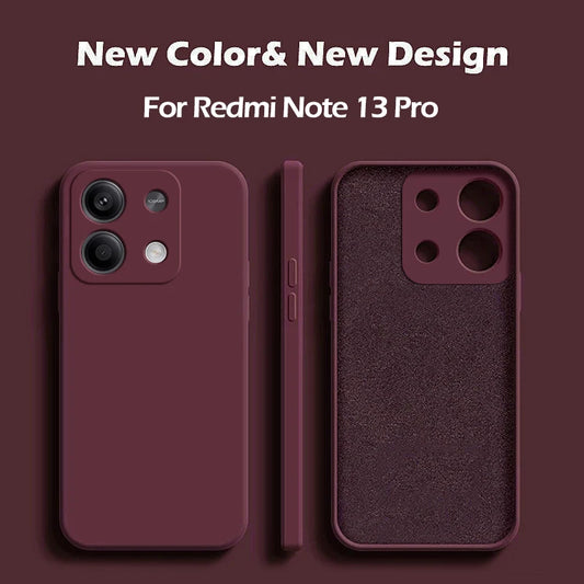 Funda cuadrada de silicona líquida para Redmi Note 13 Pro 4G, suave y de TPU, para Xiaomi Redmi Note 13, Note 13 Pro Plus, Note 13 Pro 4G