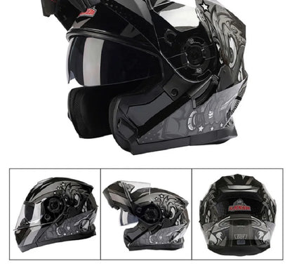 BLD Modular Motorcycle Full Face Helmet ECE Flip-up Double Anti-Fog Visor Purple Bird Sport Design In Stock Adult Men and Women