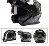 BLD Modular Motorcycle Full Face Helmet ECE Flip-up Double Anti-Fog Visor Purple Bird Sport Design In Stock Adult Men and Women
