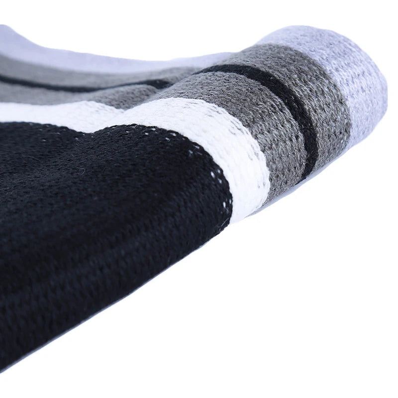 Classic Striped Outdoor Scarves Men Cashmere Soft Knitted Striped Scarf Long Tassel Neck Warmer Men'S Winter Scarf