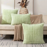 1pc Boho Faux Fur Plush Throw Pillow Covers, Cream White, Luxury SoftFluffy Decorative Cushion Cover Pillowcase for Sofa, Couch