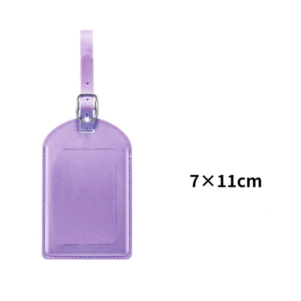 High Quality PU Leather Luggage Tags Anti Loss Durable Suitcase Address Label Creative Baggage Boarding Bag Tag Women