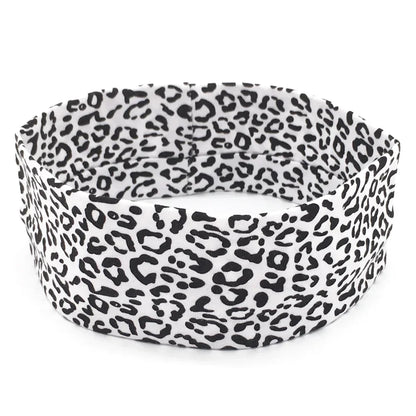 Fashion Leopard Print Sports Headband Yoga Headband Women Fitness Elastic Cotton Sweat Absorbing Headscarf  Athletic Headwear