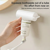 Suporte portátil para escova de dentes à prova de poeira com tampa basculante, fixação na parede e estojo de armazenamento.