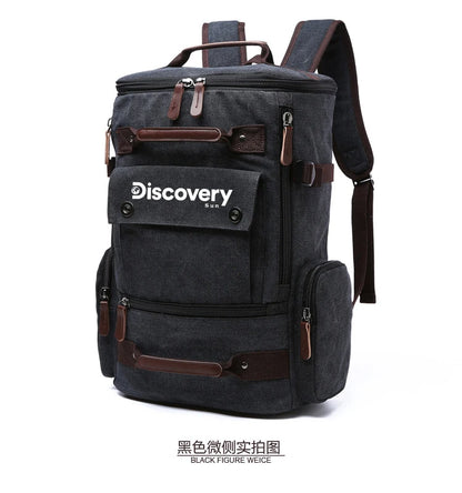 Mochila de lona multifuncional DISCOVERY-SUN, mochila informal para senderismo, mochila escolar para deportes al aire libre, mochila de viaje de gran capacidad.