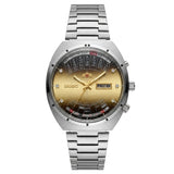 Relógio masculino automático vintage com calendário perpetuo em aço inoxidável