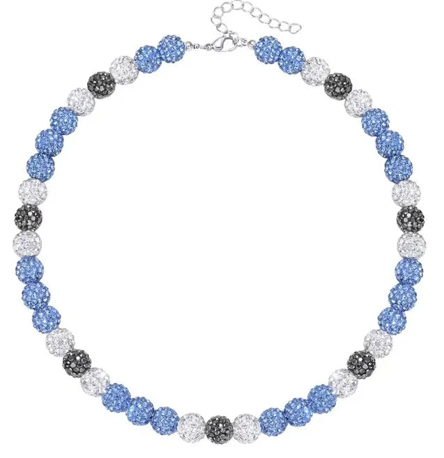 Collar de cadena de cuentas de béisbol para hombre, colección Shiny Ice, collar de béisbol, regalo para niños, amantes de los equipos de béisbol, 45 cm 