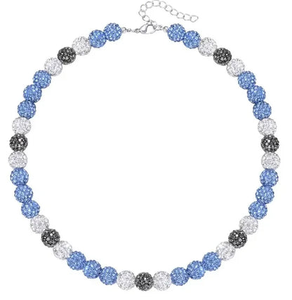 Collar de cadena de cuentas de béisbol para hombre, colección Shiny Ice, collar de béisbol, regalo para niños, amantes de los equipos de béisbol, 45 cm 