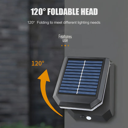 New Outdoor Solar Sensor Wall Light Folding  Light 3 Modes 120°  Adjustable Waterproof Courtyard Corridor Balcony Outdoor