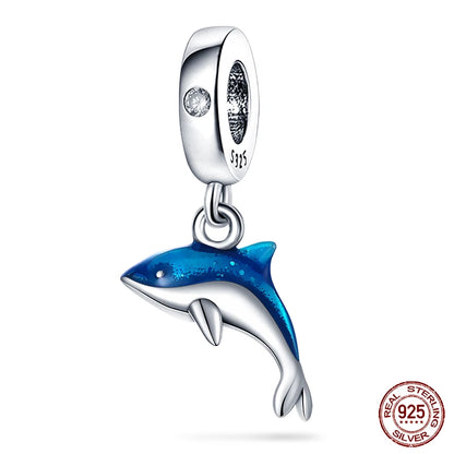 Ocean Series - Original Genuine 925 Sterling Silver Turtle Crab Mermaid Charm Beads Suitable for 3mm Bracelet DIY Making Pendant