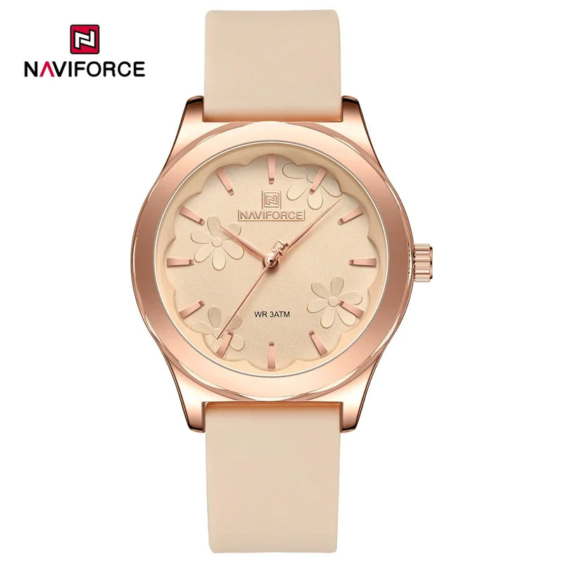 NAVIFORCE NF5051 Women Watch Silicone Quartz Wrist watches for Women Sport Clock Girls Gift Ladies Watches
