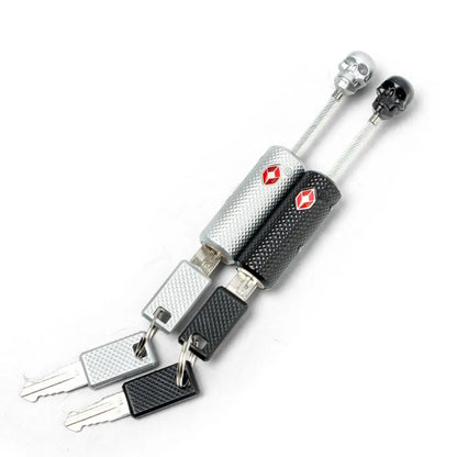 Skull Shape Luggage Lock High Security TSA Overseas Customs Clearance Code Lock Anti-Theft Combination Padlock with Steel Cable
