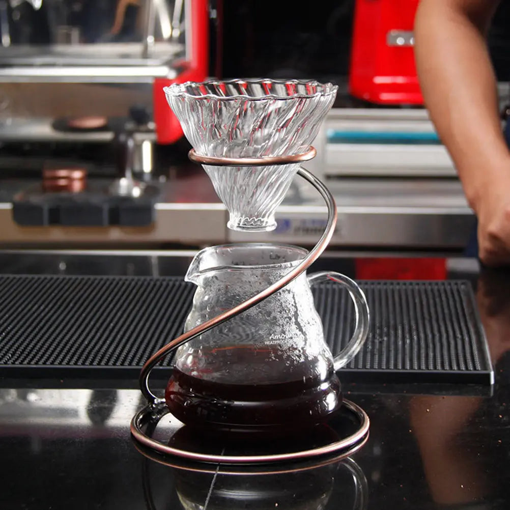 S-Shaped Coffee Dripper Stand Brass Hand Drip Filter Cup Holder Iron Coffee Filter Rack Support