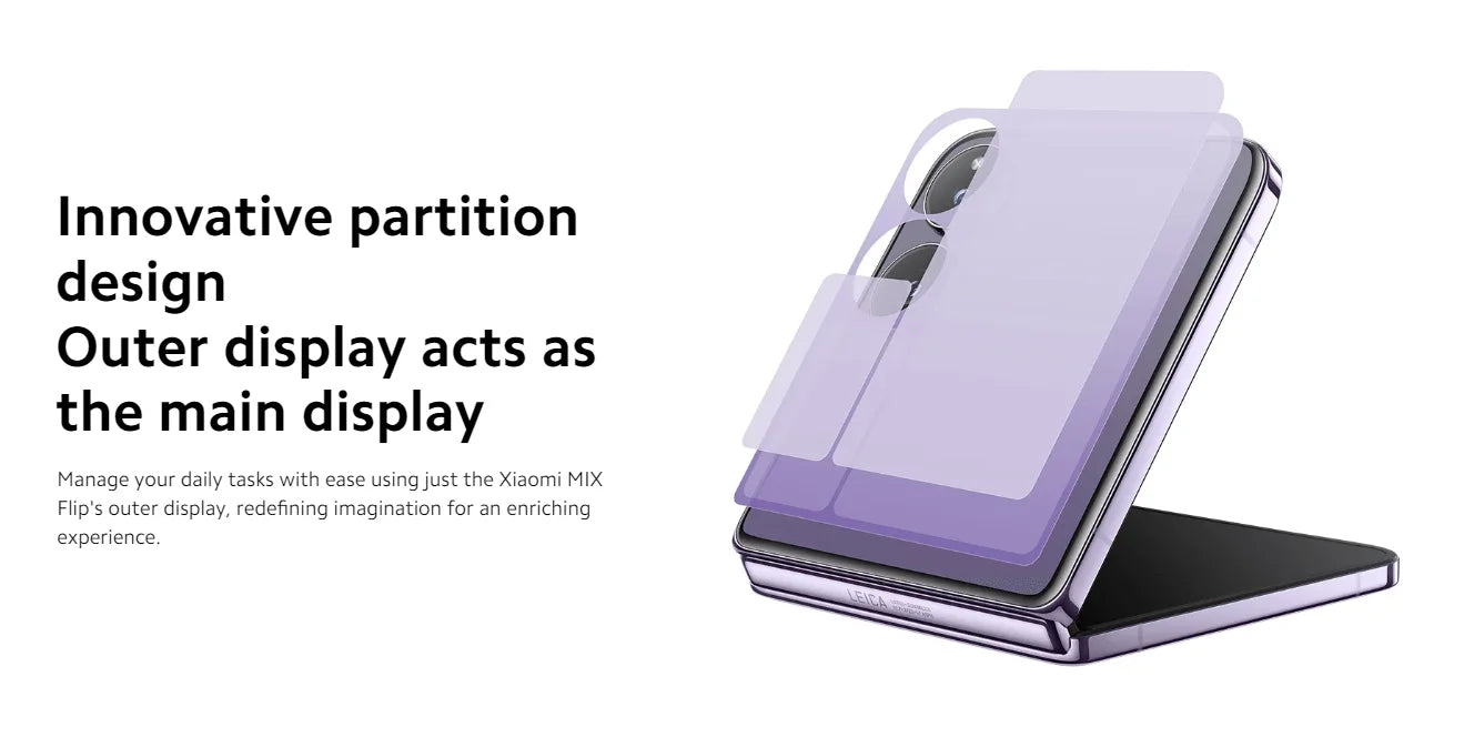 Global Version Xiaomi MIX Flip 67WHyperCharger 12GB 512GB Leica  6.86" 120Hz Display Snapdragon 8 Gen 3 Smartphone 50MP Camera