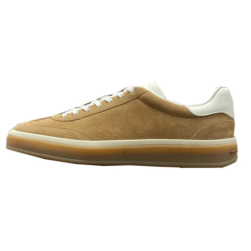 Classic Leisure Sport Board Shoes Men's Couple British Simple Match Dequn White Shoes Flat Heel Breathable Cement Ground