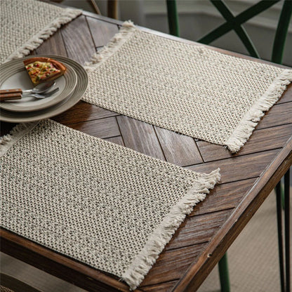 Cotton Linen Placemats For Dinner Table Macrame Modern Accessory Kitchens Underplate Party Wedding Table Decor Place Mats Set