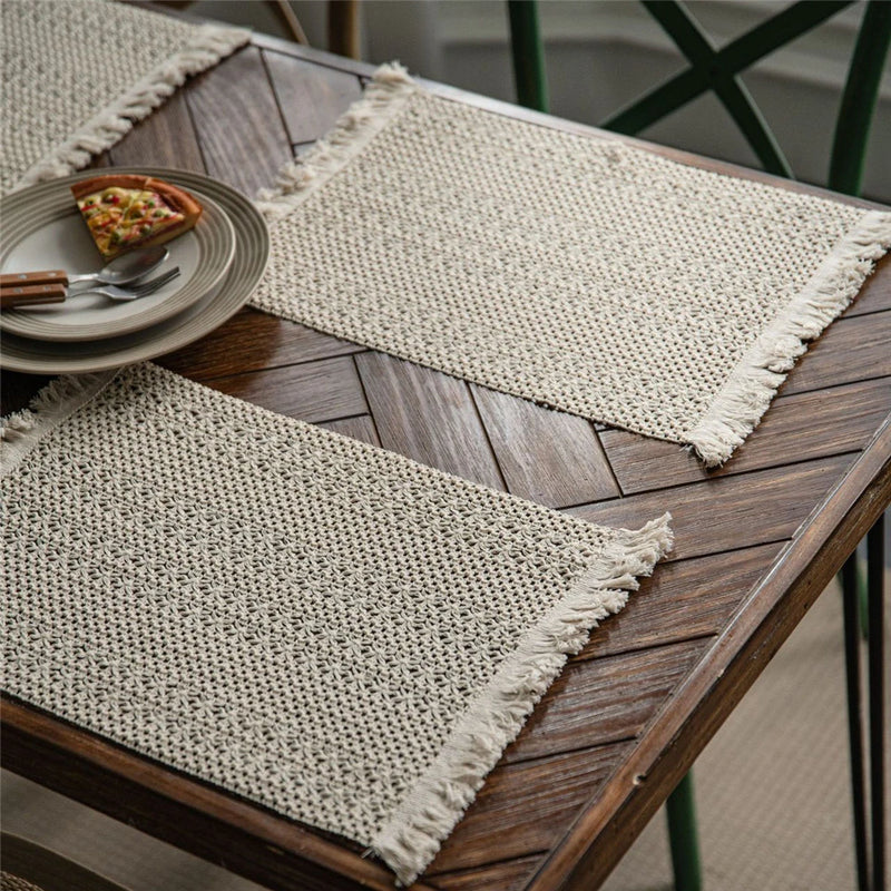Cotton Linen Placemats For Dinner Table Macrame Modern Accessory Kitchens Underplate Party Wedding Table Decor Place Mats Set